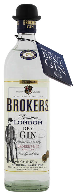 En flaske Brokers Gin med sin karakteristiske bowlerhat — Motorola Razr Wallpapers