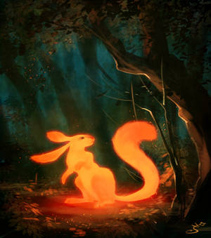 Skinnende orange egern i en skov, animeret HD-baggrund — Vivo X Fold Wallpapers