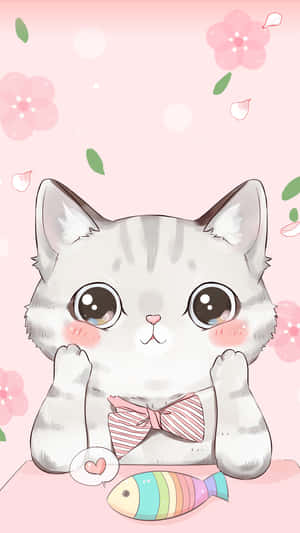 Søde animerede billeder — Anime kat Wallpapers