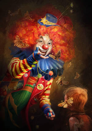 Forhåndsvisning baggrund klovn, kunst, smil, makeup, cirkus, følelser — Oppo Pad 6 Wallpapers