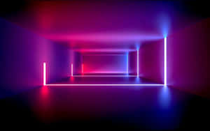 en mørk tunnel med neonlys — Neon lilla Wallpapers