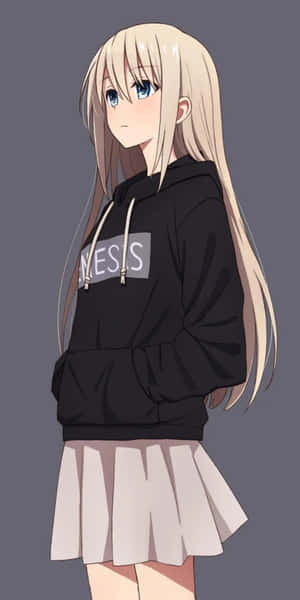 Anime-pige i hættetrøje billeder — Pige med hættetrøje anime Wallpapers