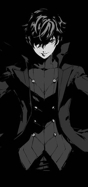 Sort-hvid anime-dreng — Galaxy A37 Wallpapers