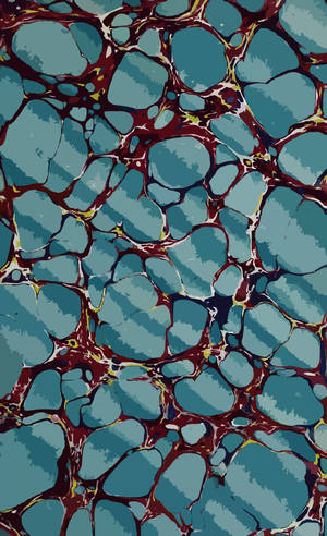 Blå marmor med røde linjer og pletter på struktureret vægflade. Gulvdesign. — Galaxy Tab S10 Ultra Wallpapers