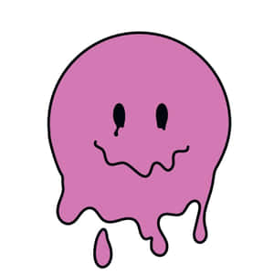 Enkel pink psykedelisk smeltende æstetisk trippy smiley — Æstetisk kunst GIF Wallpapers