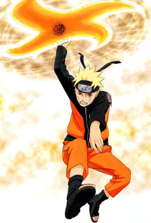 Episk Naruto actionpose på mystisk baggrund — Naruto telefon GIF Wallpapers