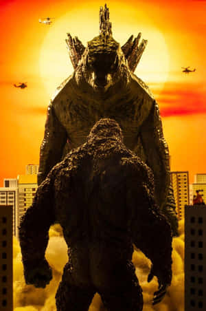 Episk opgør mellem Godzilla og Kong — Vivo Pad SE Wallpapers
