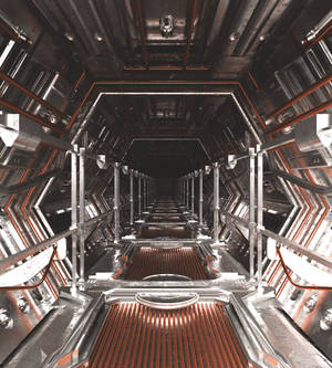 Forhåndsvisning tapet tunnel, korridor, perspektiv, kunst, sci-fi — Galaxy Z Fold Wallpapers