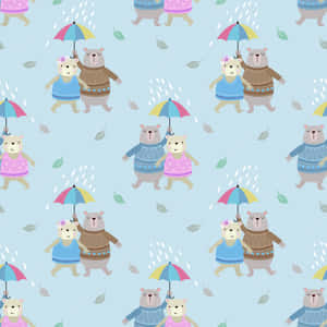 Par i regnen billeder — Pastelblå Wallpapers