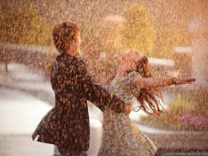 Billeder af par i regn