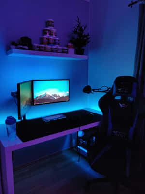 Et slankt og kraftfuldt gaming-pc-setup klar til alle dine gamingbehov. — 2048x2732 Wallpapers