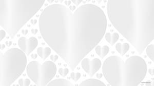 Wallpaper med store og små hvide hjerter — 16:9 Wallpapers