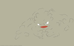 Evolveret Geodude enkel grå kontur — Pokemon Wallpapers