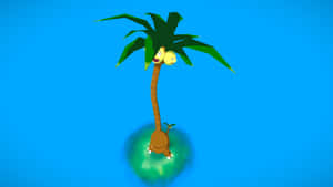 Exeggutor på blå baggrund — Anime skrivebord Wallpapers