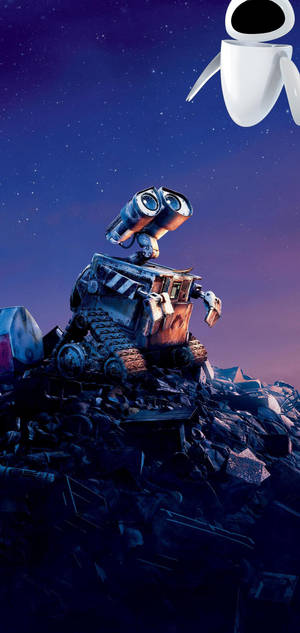Galaxy S10 Plus Wall-E og Eve baggrund — iPhone 16 Pro Wallpapers