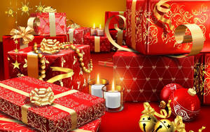Julebordbillede med gaver til skrivebordet — Julebord Wallpapers