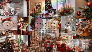 Julecollage med kalender tapet