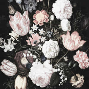 Fængslende mørk blomsterbaggrund — Mørk blomstret Wallpapers