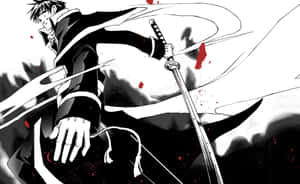 Fængslende sort-hvid anime-landskab