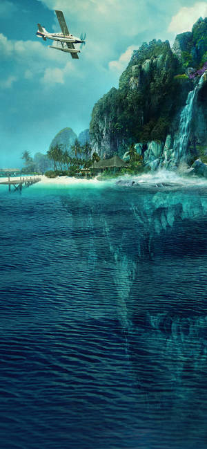 Fantasiø med takkede stentænder tapet — Samsung S21 Ultra Wallpapers