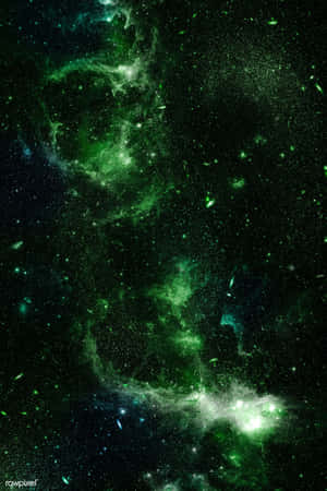 Fantastisk grøn galaksebaggrund — Vivo Pad SE Wallpapers