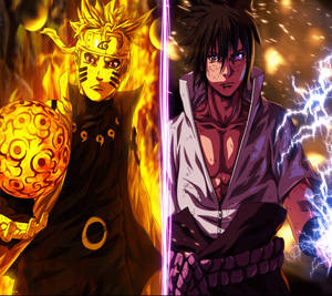 Fantastisk Naruto og Sasuke Rasengan — Naruto baryon-tilstand Wallpapers