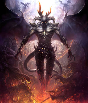 Fantasy Djævel Med Vinger wallpaper — Galaxy Z Fold Wallpapers