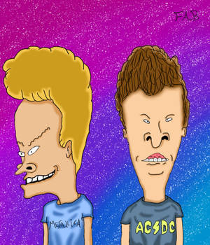 Farverig Beavis og Butt Head tapet — Tecno Phantom V Fold2 Wallpapers
