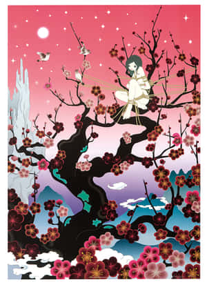 Farverig japansk popkunst tapet — Kindle Wallpapers