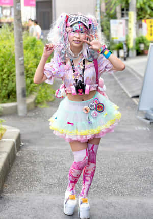 Farverige Harajuku-modestereotyper, der udtrykker individualitet på Tokyos gader — Xiaomi Mix Wallpapers