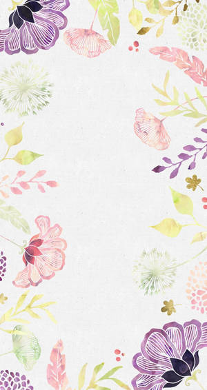 Farverige Stiliserede Blomster Floral Iphone