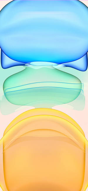 iPhone 11 serie blå grøn gul abstrakt tapetkunst. — iPhone 11 Wallpapers