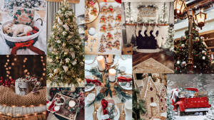 Fascinerende julecollage tapet
