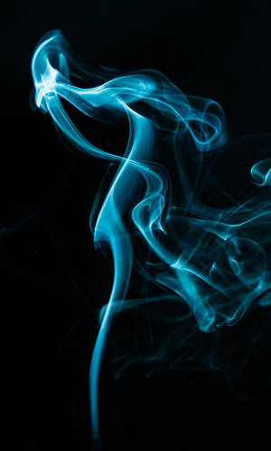 Abstrakt Blå Røg I Sort Tapet — iPhone Wallpapers