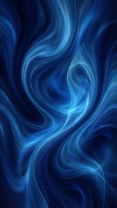 Abstrakt mørkeblå flydende kunst med glatte kurver og lysende højdepunkter til en moderne æstetik. — iPhone 6 Wallpapers