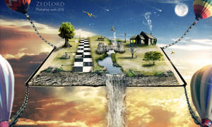 Flydende Ø i Fantasiverden — Anime by GIF Wallpapers