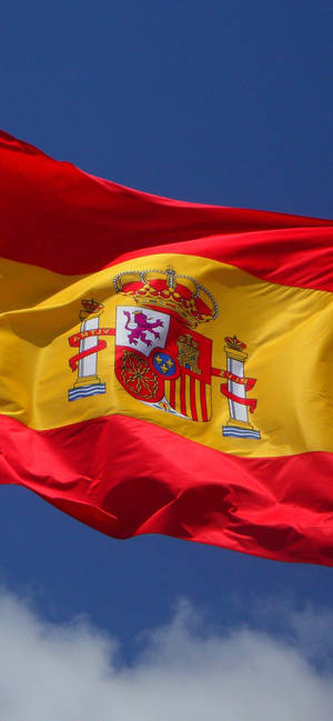 Flyvende Spaniens flag våbenskjold wallpaper — iPhone 11 Pro Wallpapers