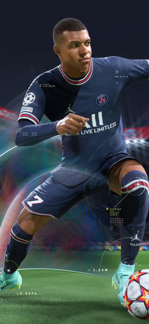 Fodboldfænomenet Kylian Mbappe i aktion — Nokia C210 Wallpapers