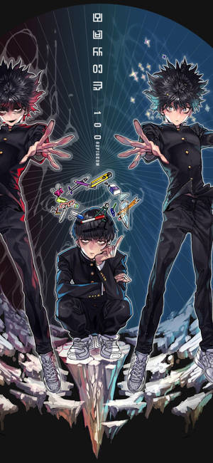 1125x2436 Shigeo Kageyama Mob Psycho 100 8K 7680x4320 Baggrundsbillede