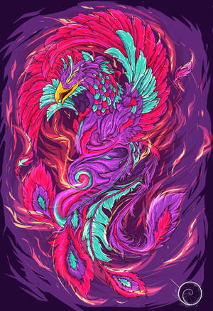 Lilla kunst føniks mobilbaggrund. — Oppo Pad 6 Wallpapers