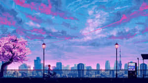 Lilla anime-baggrund