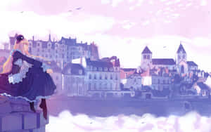 Fortryllende anime-scenery i en mystisk skov — Smuk anime Wallpapers