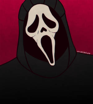 Fortryllende billede af Ghostface på en lyserød baggrund — Honor Magic V Flip 2 Wallpapers