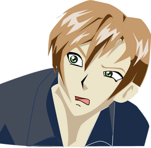 Forvirret anime-figur