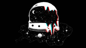 Forvrænget astronauthjelm trippy æstetik
