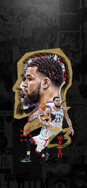 Fred Vanvleet sort plakat tapet — iPhone 13 Pro Wallpapers