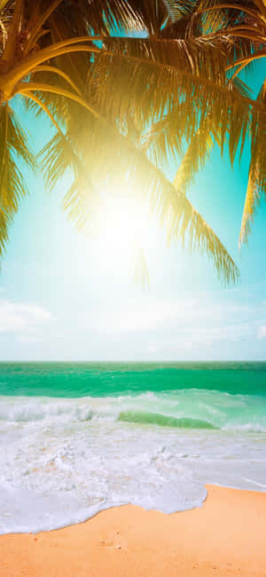Fredfyldt iPhone X-baggrund med smukt strandlandskab — Motorola Wallpapers
