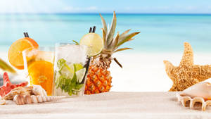 Frugtig gin-mix tropisk drik — Chromebook Wallpapers