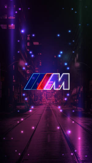Funklende violet vej med BMW M-logo — Bmw Wallpapers