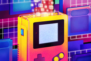 Futuristisk Game Boy Color-kunst tapet